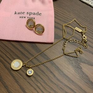 Kate Spade Gold Pendant Necklace and Earrings